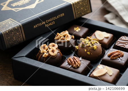 a box of chocolates and cookies in a box a box of chocolates and cookies in a box 142106699