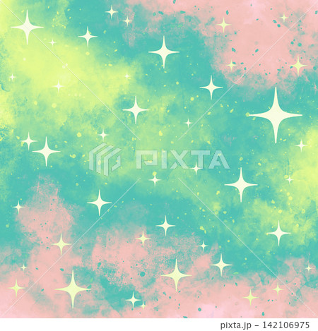 水彩風のキラキラ背景イラスト 緑とピンク 水彩風のキラキラ背景イラスト 緑とピンク 142106975