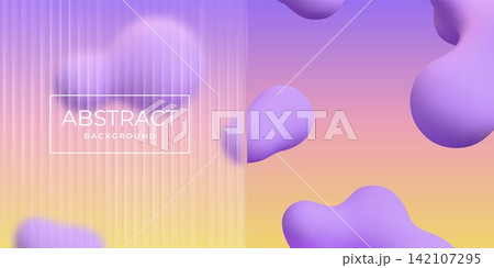 Glass morphism effect. 3d transparent shape as line color bg, abstract gradient plate. Realistic blur stripe. Horizontal banner design. Soft pastel backdrop. Copy space for text vector texture 142107295