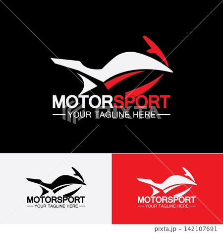 Motorcycle Sport Logo Symbol Vector illustration Design Template 142107691