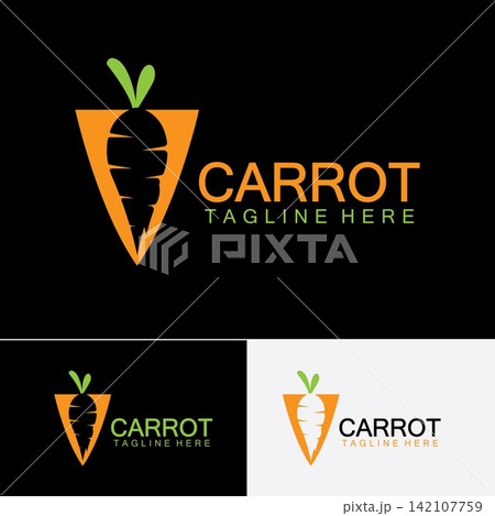 Carrot logo vector icon illustration design template 142107759