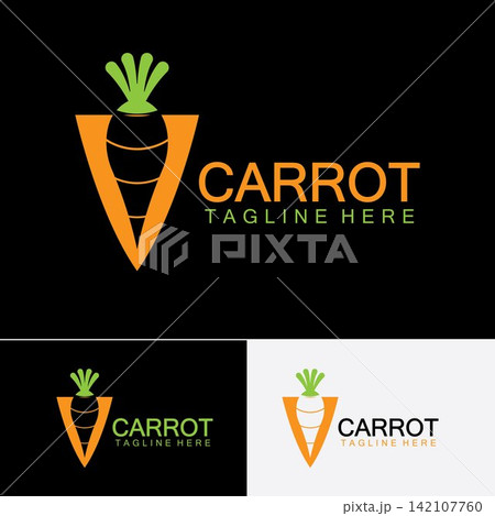 Carrot logo vector icon illustration design template 142107760