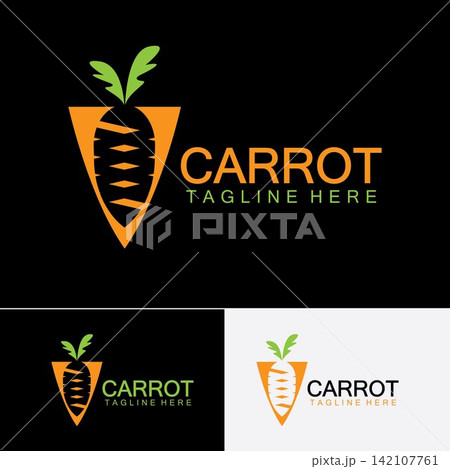 Carrot logo vector icon illustration design template 142107761