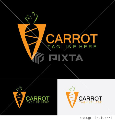 Carrot logo vector icon illustration design template Carrot logo vector icon illustration design template 142107771