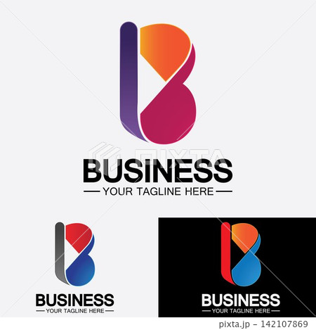Abstract letter b logo vector. B logo symbol icon design template. Abstract letter b logo vector. B logo symbol icon design template. 142107869