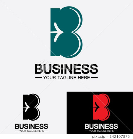 Abstract letter b logo vector. B logo symbol icon design template. 142107876