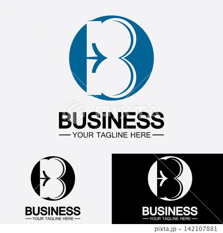 Abstract letter b logo vector. B logo symbol icon design template. 142107881