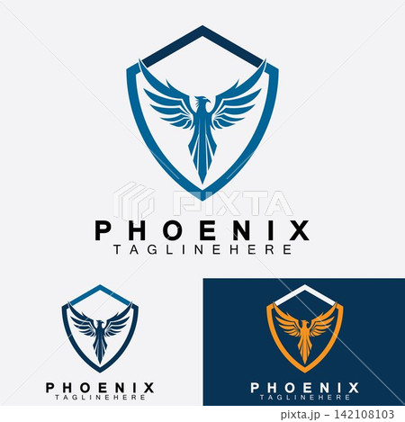 Phoenix logo Vector Illustration Design Template 142108103