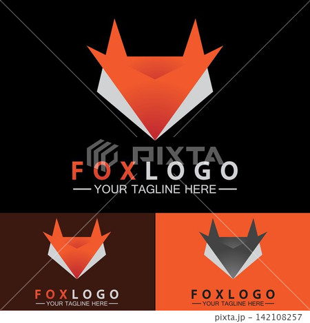 Fox logo Vector illustration design template Fox logo Vector illustration design template 142108257