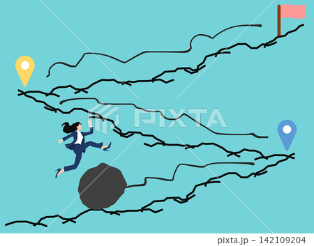 失敗を避けるビジネスウーマンのイラスト 142109204