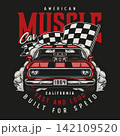 American custom car colorful vintage print 142109520