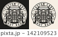 American custom car round label 142109523