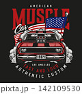American custom car vintage label 142109530