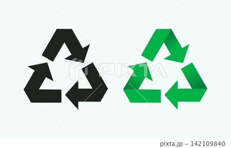 Recycle symbol environmental friendly icon set. Triangle cycle arrows sign.. Recycle symbol environmental friendly icon set. Triangle cycle arrows sign.. 142109840