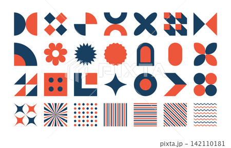 Geometric retro design element vector set Geometric retro design element vector set 142110181