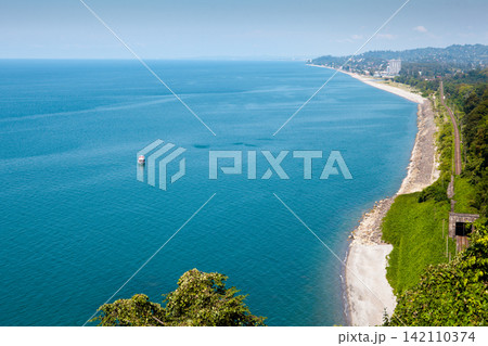 Beautiful summer view of the Black sea cost Beautiful summer view of the Black sea cost 142110374