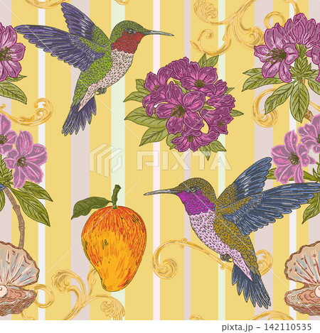 tropical background with birds and birds tropical background with birds and birds 142110535