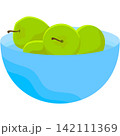 Bowl with apple fruit vector green food icon 142111369