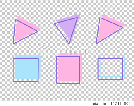 Hand-drawn style_Geometric shapes, triangles, squares_Illustration_02 Hand-drawn style_Geometric shapes, triangles, squares_Illustration_02 142111806