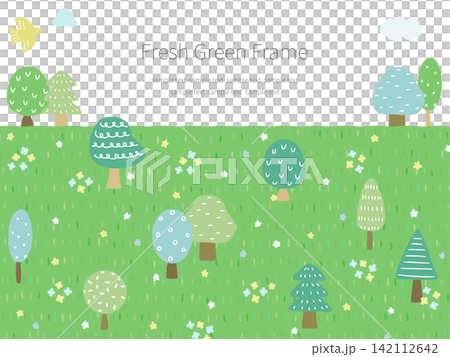 Nordic-style landscape frame illustration (top center margin) Nordic-style landscape frame illustration (top center margin) 142112642