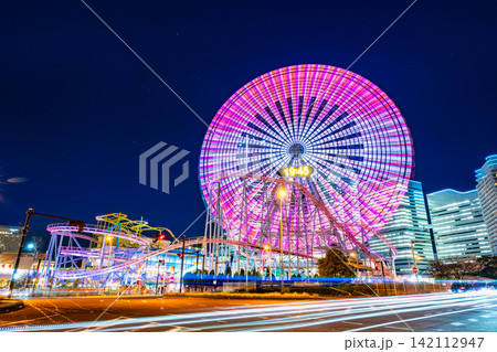横浜 みなとみらいの夜景 コスモワールド 横浜 みなとみらいの夜景 コスモワールド 142112947
