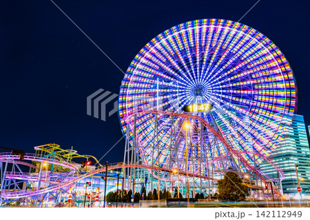 横浜 みなとみらいの夜景 コスモワールド 横浜 みなとみらいの夜景 コスモワールド 142112949