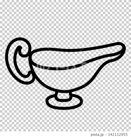 カレーを入れる舟形の器(グレイビーボート)(線画) カレーを入れる舟形の器(グレイビーボート)(線画) 142112955