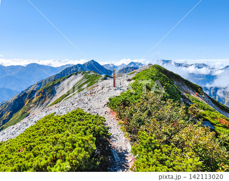 秋の針ノ木岳・蓮華岳登山(蓮華岳山頂) 秋の針ノ木岳・蓮華岳登山(蓮華岳山頂) 142113020
