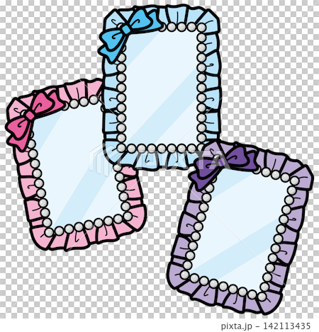<For supporting your favorite idol> Trading card case decorated with frills and pearls (pink, light blue, purple) <For supporting your favorite idol> Trading card case decorated with frills and pearls (pink, light blue, purple) 142113435