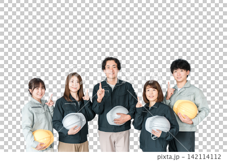 工場・工務店などの中小企業で働く作業着を着た従業員・スタッフ（ビジネスマン・ビジネスウーマン） 142114112