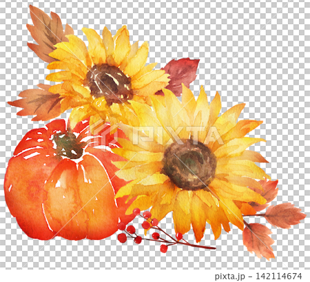 Watercolor Autumn Botanical Frame Material Watercolor Autumn Botanical Frame Material 142114674