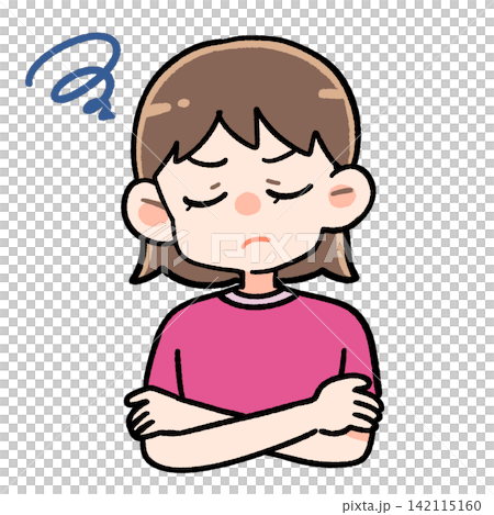 Illustration of a worried woman Illustration of a worried woman 142115160