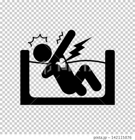 Heat shock warning (bathroom) / Pictogram for independent living support and welfare housing environment (black/gray) Heat shock warning (bathroom) / Pictogram for independent living support and welfare housing environment (black/gray) 142115876