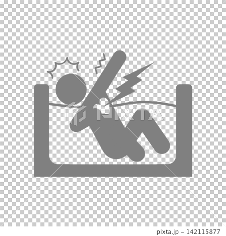 Heat shock warning (bathroom) / Pictogram for independent living support and welfare housing environment (black/gray) Heat shock warning (bathroom) / Pictogram for independent living support and welfare housing environment (black/gray) 142115877