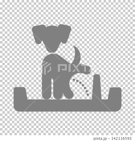 Dog toilet / Pictogram for independent living support and welfare housing environment (black/gray) 142116593
