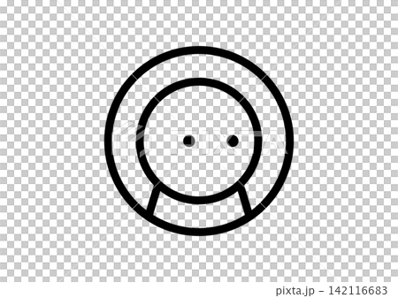 A simple and cute round human-shaped icon facing to the right. A simple and cute round human-shaped icon facing to the right. 142116683