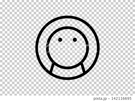 A simple and cute round, human-shaped icon looking upwards. A simple and cute round, human-shaped icon looking upwards. 142116695