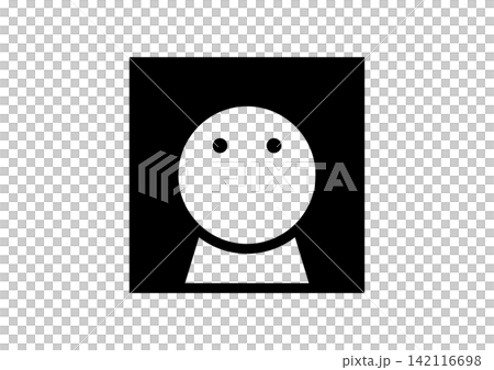 Two simple and cute square icons of a human figure looking upwards. Two simple and cute square icons of a human figure looking upwards. 142116698
