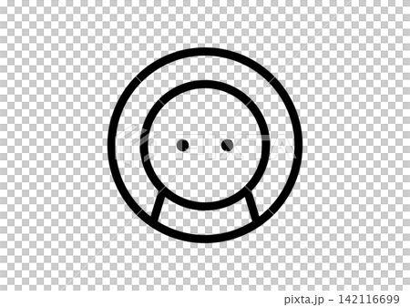 A simple and cute, round, human-shaped icon facing forward. A simple and cute, round, human-shaped icon facing forward. 142116699