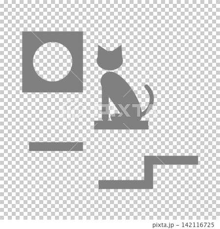 Catwalk / Pictogram for independent living support and welfare housing environment (black/gray) Catwalk / Pictogram for independent living support and welfare housing environment (black/gray) 142116725