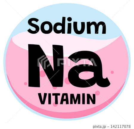 Sodium Vitamin Icon in Bold Vector Style Sodium Vitamin Icon in Bold Vector Style 142117078