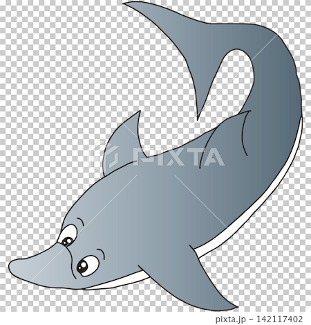 手書き動物イラスト☆イルカ 142117402