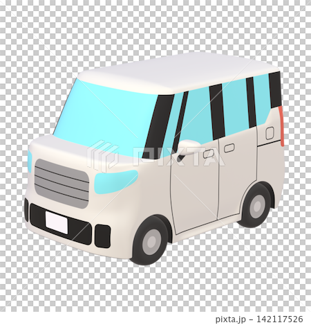 汽車插畫素材 - 風格化的小型高頂旅行車 (1_a) - 白色 汽車插畫素材 - 風格化的小型高頂旅行車 (1_a) - 白色 142117526
