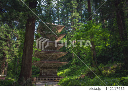 山形 羽黒山羽黒神社 国宝羽黒山五重塔 山形 羽黒山羽黒神社 国宝羽黒山五重塔 142117683