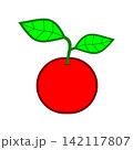 Red Fruit Vector Icon With Green Leaves 142117807