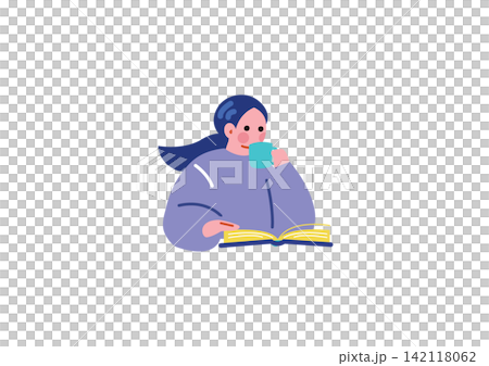 讀一本書的女人的插圖 讀一本書的女人的插圖 142118062