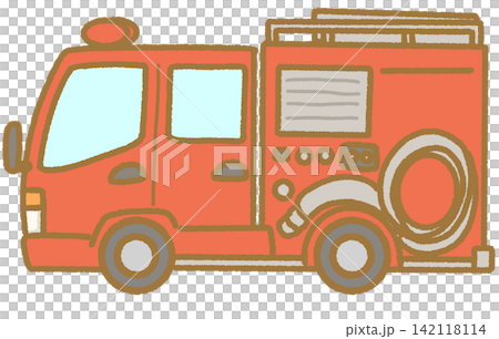 Simple and cute hand-drawn pump truck/fire truck icon illustrations; vehicle illustrations that can be used as illustrations. Simple and cute hand-drawn pump truck/fire truck icon illustrations; vehicle illustrations that can be used as illustrations. 142118114