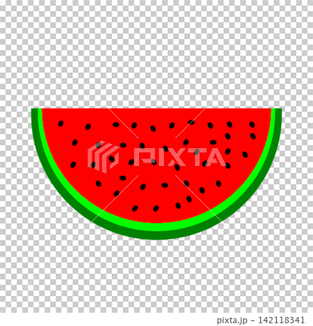 Fresh Watermelon Slice Flat Illustration Fresh Watermelon Slice Flat Illustration 142118341