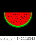 Fresh Red Watermelon Slice Vector Illustration 142118342