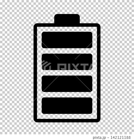 電池充電・残量マークのシンプルなアイコンイラスト001 電池充電・残量マークのシンプルなアイコンイラスト001 142121188